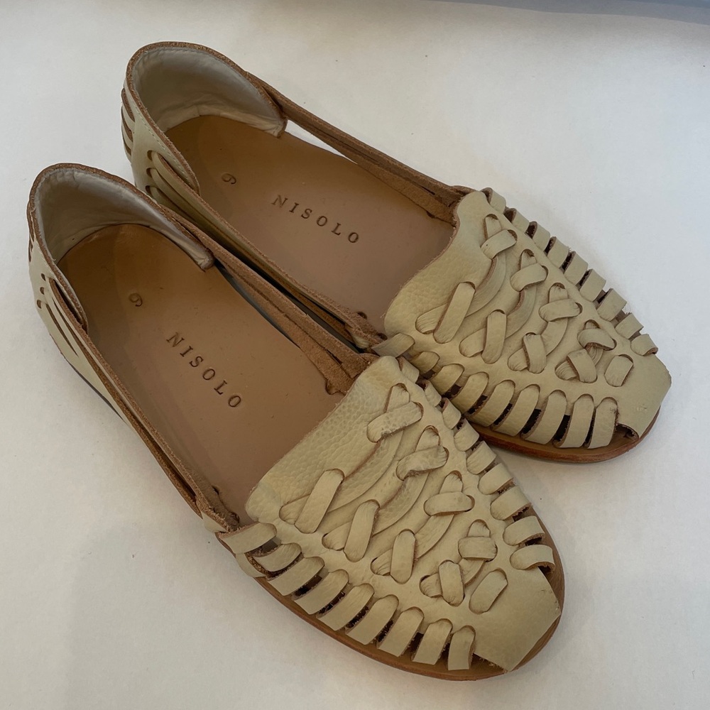 Nisolo Huaraches Sandals in Bone Sz 6